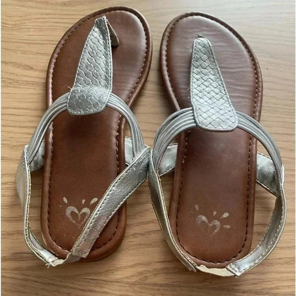 Justice Mermaid Scale Thong Post Strappy Sandals 5 - Picture 3 of 8